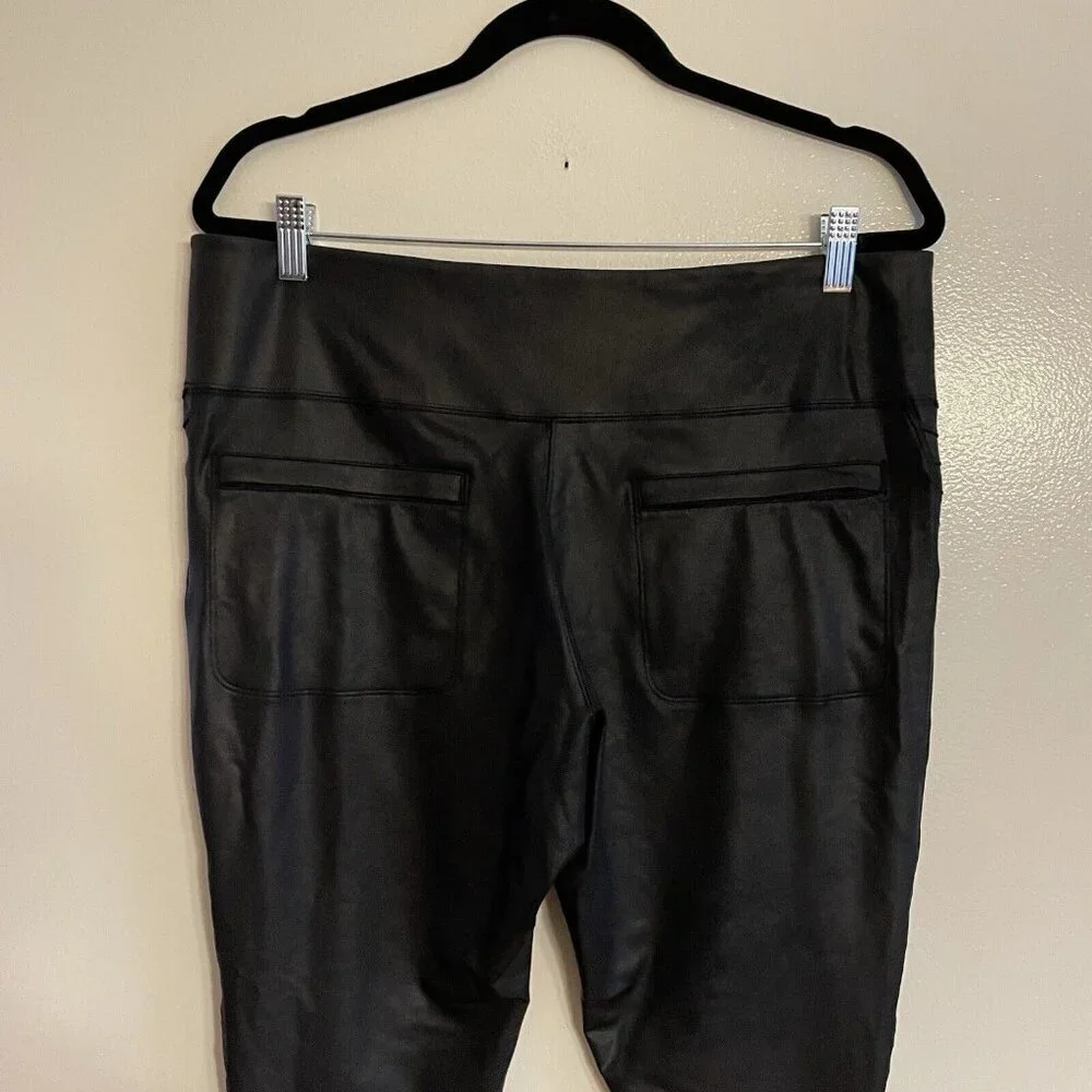 Athleta Women XL Black Athleisure High Rise Ankle Zip Delancey Gleam Moto Tight